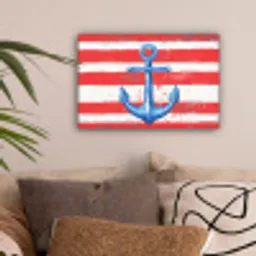 Anker - Verfspatten - Rood - Blauw canvas 2cm klein -sfeer1
