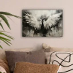 Engel - Vleugels - Zwart - Wit canvas 2cm klein -sfeer1