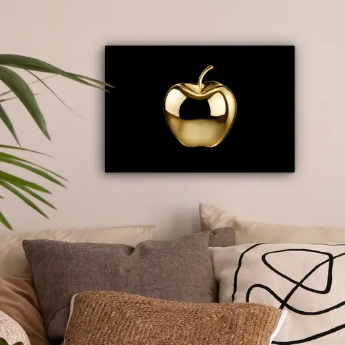Appel - Goud - Chrome - Zwart canvas 2cm klein -sfeer1