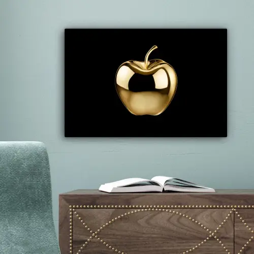 Appel - Goud - Chrome - Zwart canvas 2cm klein -sfeer4