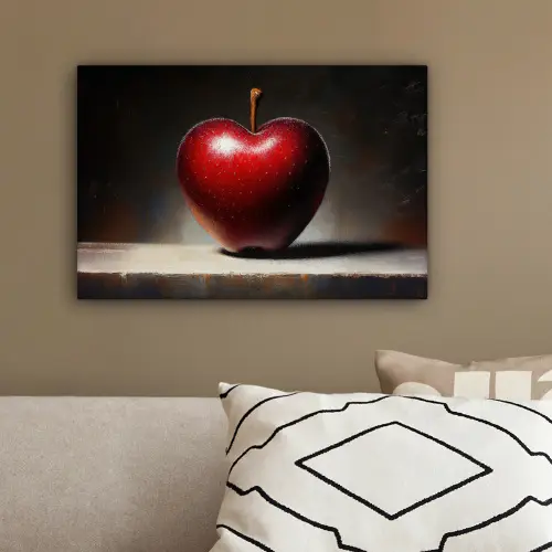 Apple - Hart - Rood canvas 2cm klein -sfeer3