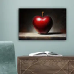 Apple - Hart - Rood canvas 2cm klein -sfeer4