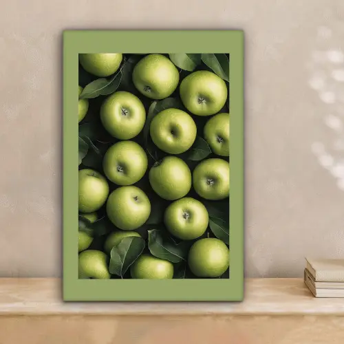 Appels - Groen - bladeren canvas 2cm klein -sfeer1