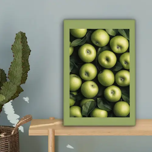 Appels - Groen - bladeren canvas 2cm klein -sfeer4