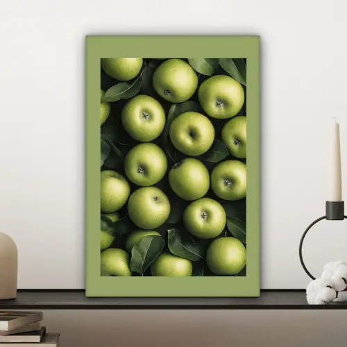 Appels - Groen - bladeren canvas 2cm klein -sfeer6