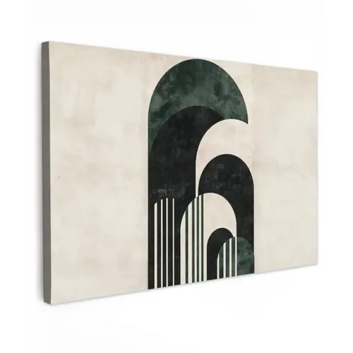 Bogen - Donkergroen - Lijnen canvas 2cm klein -z3d