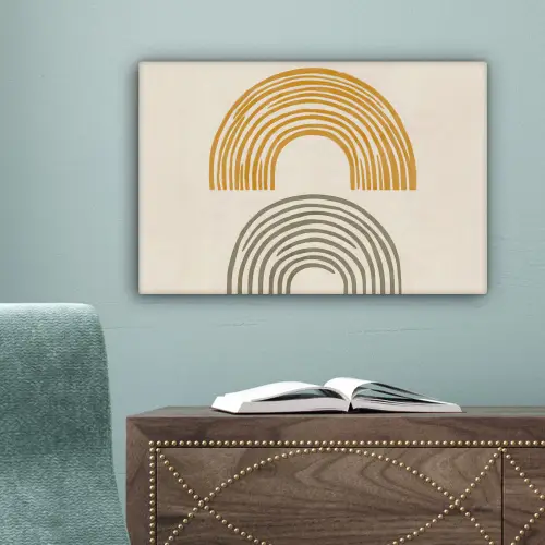 Bogen - Lijnen - Oranje - Minimalistisch canvas 2cm klein -sfeer4