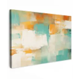 Kunst - Abstract - Blauw - Wit canvas 2cm klein -z3d
