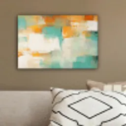 Kunst - Abstract - Blauw - Wit canvas 2cm klein -sfeer3