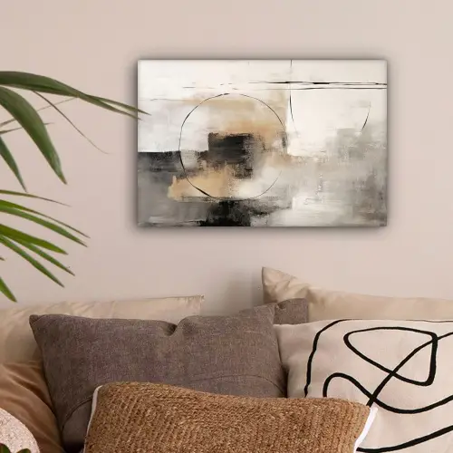 Kunst - Abstract - Grijs - Industrieel canvas 2cm klein -sfeer1
