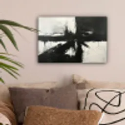 Kunst - Zwart - Modern - Wit canvas 2cm klein -sfeer1