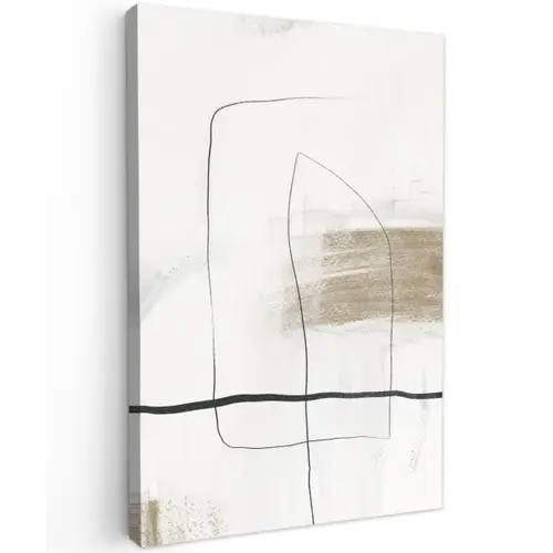Kunst - Verf - Zwart - Wit canvas 2cm klein -z3d