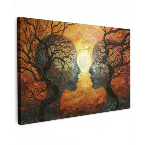 Kunst - Mensen - Bomen - Abstract canvas 2cm klein -z3d