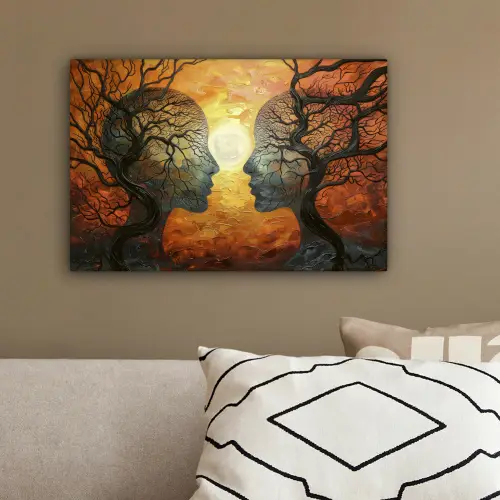 Kunst - Mensen - Bomen - Abstract canvas 2cm klein -sfeer3