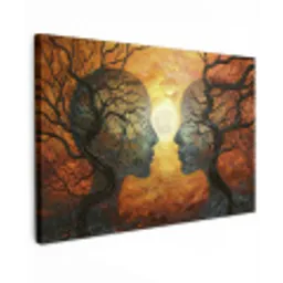 Kunst - Mensen - Bomen - Abstract canvas 2cm klein -z3d