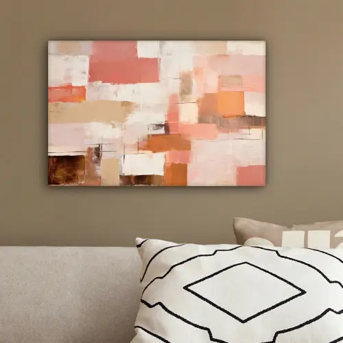 Kunst - Roze - Abstract canvas 2cm klein -sfeer3
