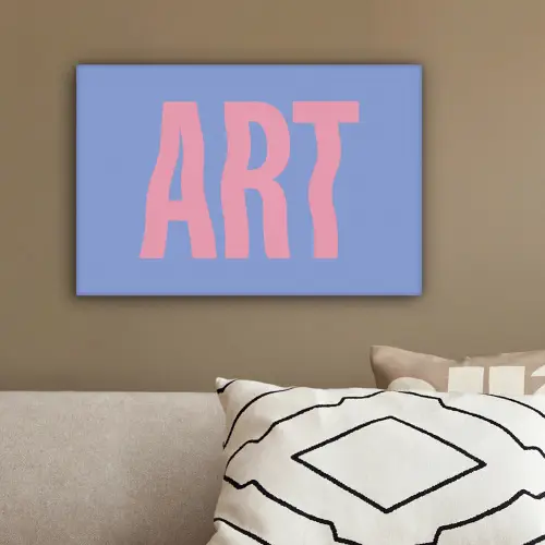 Art - Roze - Blauw canvas 2cm klein -sfeer3