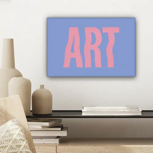 Art - Roze - Blauw canvas 2cm klein -sfeer6