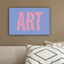 Art - Roze - Blauw canvas 2cm klein -sfeer3