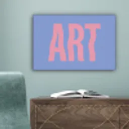 Art - Roze - Blauw canvas 2cm klein -sfeer4