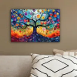 Kunst - Levensboom - Bloemen - Hippie canvas 2cm klein -sfeer3