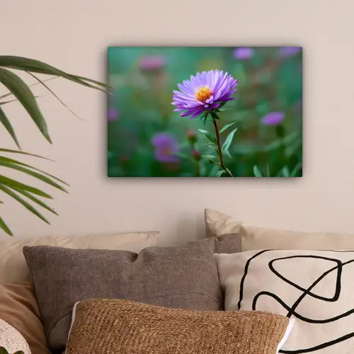Aster - Paars - Bloem - Blaadjes canvas 2cm klein -sfeer1