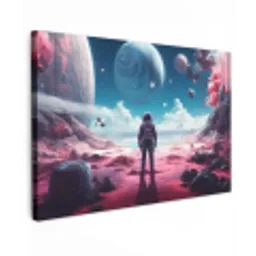 Astronaut - Ruimte - Planeten - Wolken canvas 2cm klein -z3d