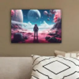 Astronaut - Ruimte - Planeten - Wolken canvas 2cm klein -sfeer3