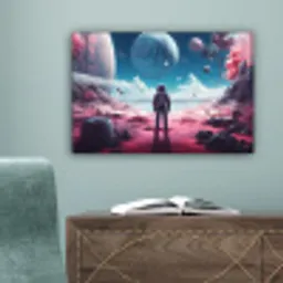 Astronaut - Ruimte - Planeten - Wolken canvas 2cm klein -sfeer4