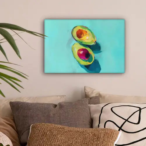 Avocado - Groen - Pit - Schaduw canvas 2cm klein -sfeer1