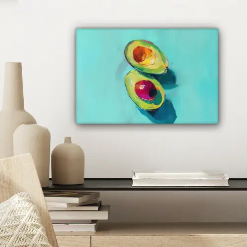Avocado - Groen - Pit - Schaduw canvas 2cm klein -sfeer6