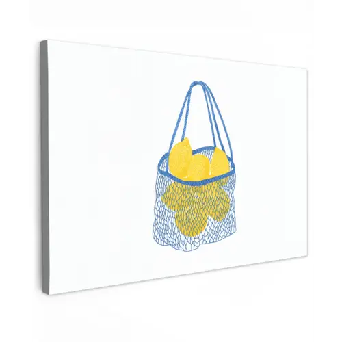 Tas - Blauw - Citroenen - Illustratie canvas 2cm klein -z3d