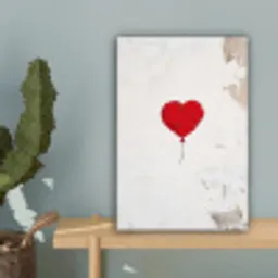 Ballon - Rood - Hart canvas 2cm klein -sfeer4