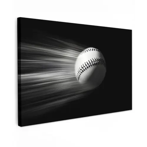 Honkbal - Wit - Vliegt canvas 2cm klein -z3d