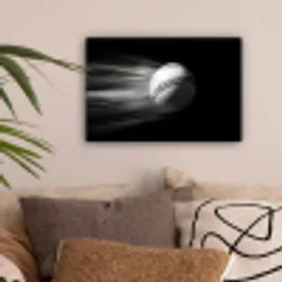 Honkbal - Wit - Vliegt canvas 2cm klein -sfeer1