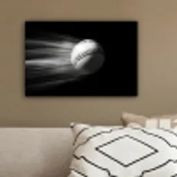 Honkbal - Wit - Vliegt canvas 2cm klein -sfeer3