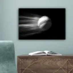 Honkbal - Wit - Vliegt canvas 2cm klein -sfeer4