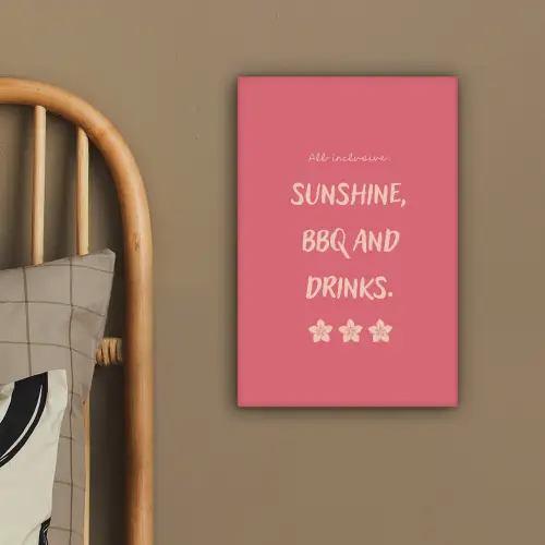 BBQ - Quote - Roze - Zomer canvas 2cm klein -sfeer3