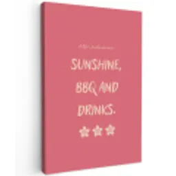 BBQ - Quote - Roze - Zomer canvas 2cm klein -z3d