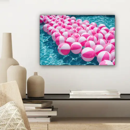 Strandballen - Roze - Water canvas 2cm klein -sfeer6