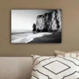 Strand - Klif - Golven - Voetstappen canvas 2cm klein -sfeer3