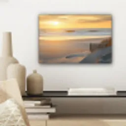 Strand - Duinen - Zonsondergang canvas 2cm klein -sfeer6