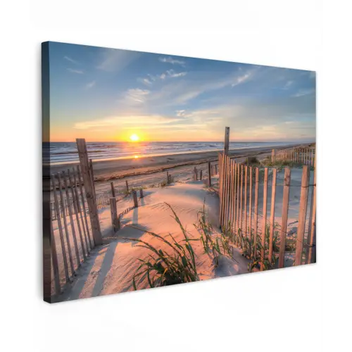 Strand - Zee - Duin - Zonsondergang - Landschap canvas 2cm klein -z3d