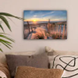 Strand - Zee - Duin - Zonsondergang - Landschap canvas 2cm klein -sfeer1