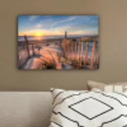 Strand - Zee - Duin - Zonsondergang - Landschap canvas 2cm klein -sfeer3