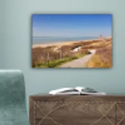 Strand - Zee - Vuurtoren - Nederland canvas 2cm klein -sfeer4