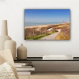 Strand - Zee - Vuurtoren - Nederland canvas 2cm klein -sfeer6