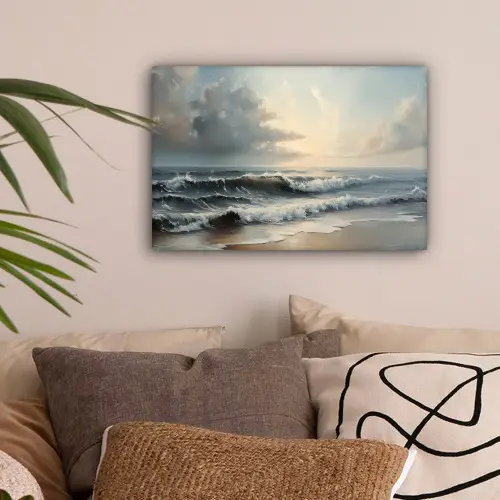 Strand - Zee - Zonsondergang canvas 2cm klein -sfeer1