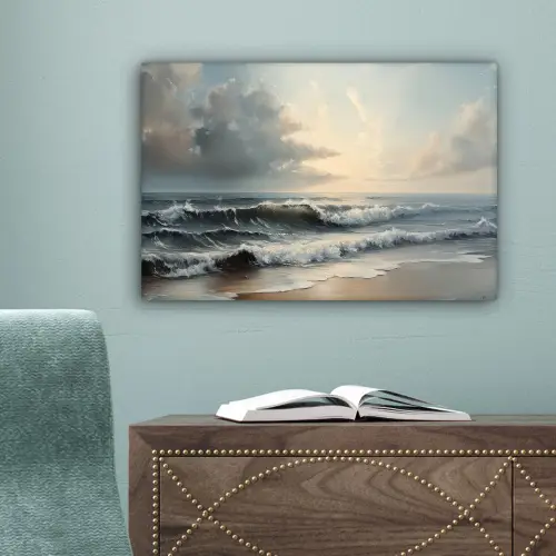 Strand - Zee - Zonsondergang canvas 2cm klein -sfeer4