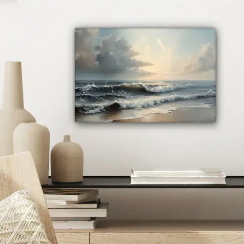 Strand - Zee - Zonsondergang canvas 2cm klein -sfeer6